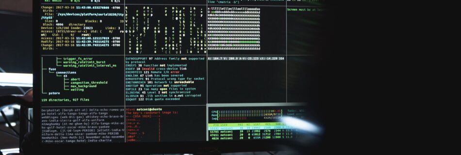 close up view of system hacking in a monitor